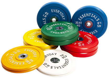BalanceFrom Color Coded Olympic Bumper Plate Weight Plate with Steel Hub, 260LB Set, 2x 10/15/25/35/45LB