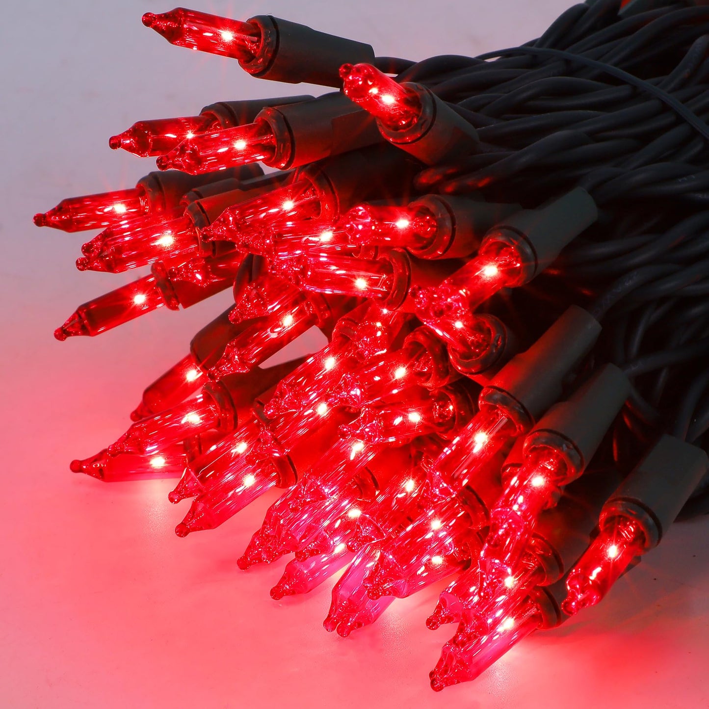 Watereem 2 Pack Red Valentines String Lights, 100 Count Each, Incandescent Mini Christmas Lights, Connectable Xmas Tree Light for Indoor Outdoor Garland Birthday Holiday Wedding Festival Party