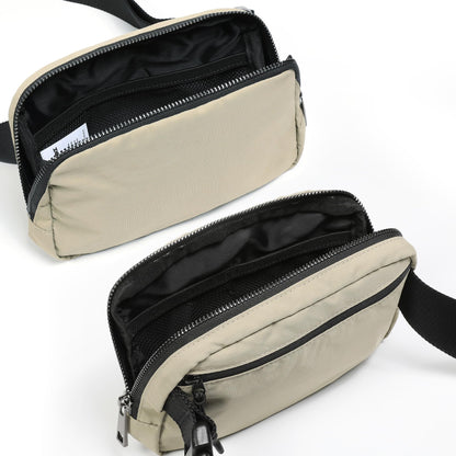 ODODOS Unisex Mini Belt Bag with Adjustable Strap Small Fanny Pack for Workout Running Traveling Hiking, Black