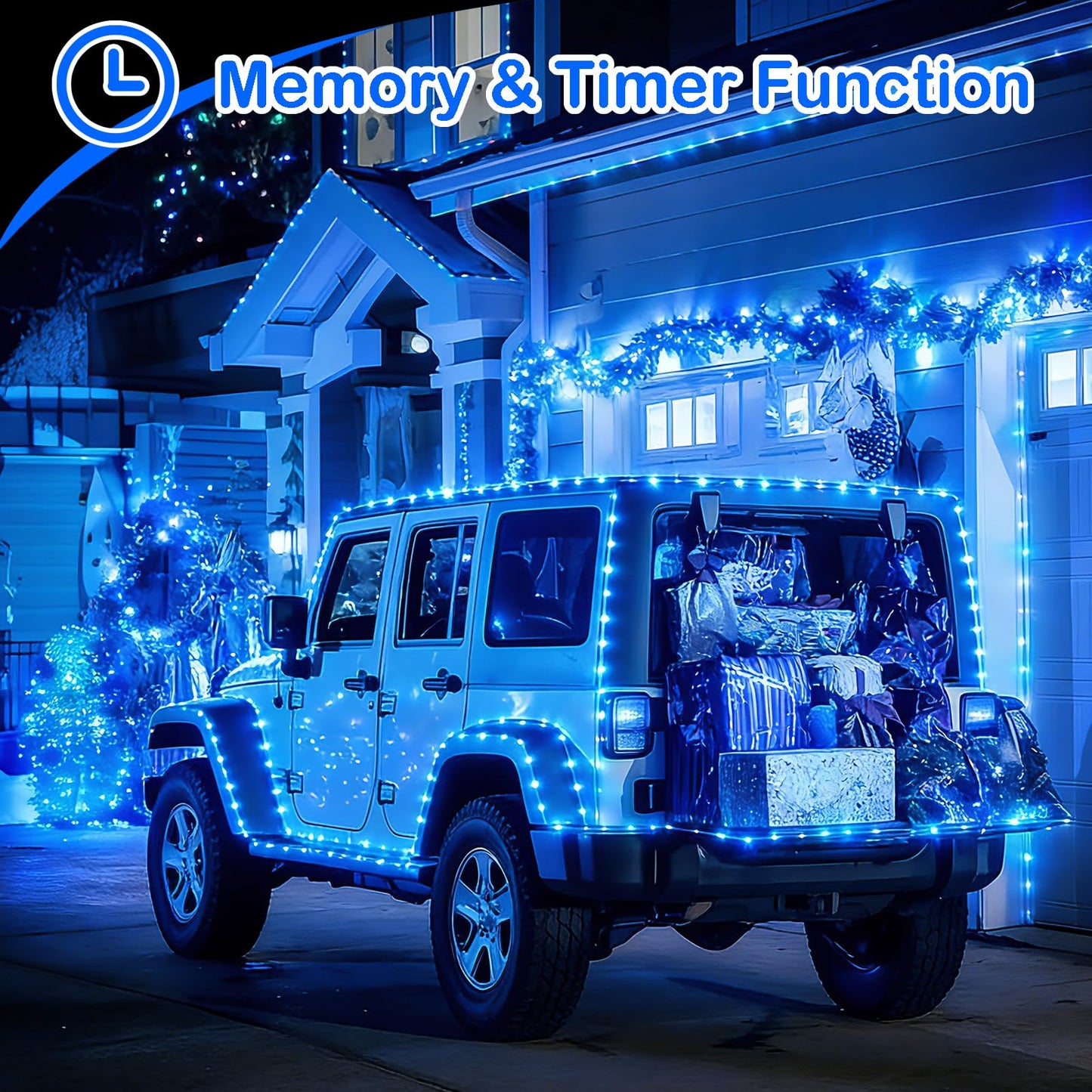 Decute 500LED 164FT Fairy String Lights Halloween Lights Silver Wire with Remote, Firefly Starry Light for DIY Christmas Tree Costume Wedding Party Table Centerpiece Decor Blue