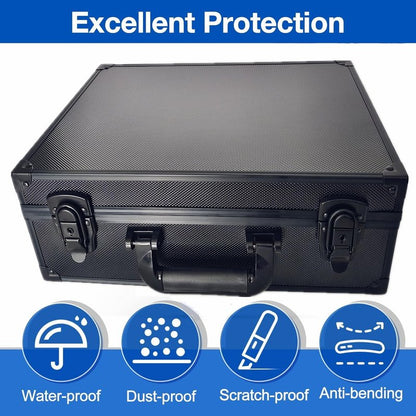Toploaders Storage Box Hold 600+ 35PT 3"x4" Standard Toploaders, Hard Aluminum Alloy Top Loader Storage Case, Trading Card Storage Box Hold 2000+ Cards for Sports Cards (Black, Large)