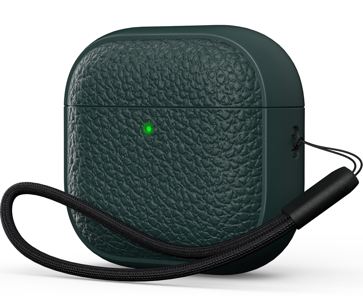 R-fun for Airpods 4 Case, Soft TPU (Leather-Like Design) Drop Protection Cover for Men and Women with Lanyard and Cleaner Kit, Compatible with Apple Latest Airpods 4th Gen(USB-C)(2024)-Green