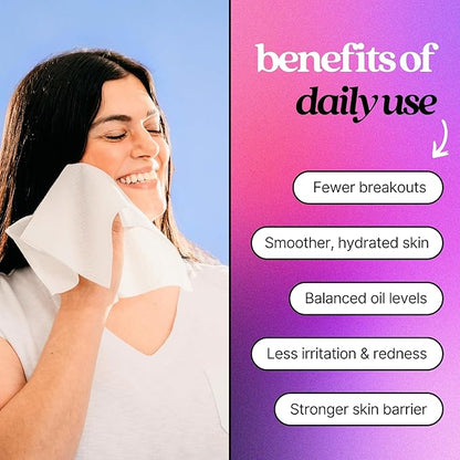 pureskin Daily Clean Facial Towels, 100% Biodegradable Pure Cotton, Premium
