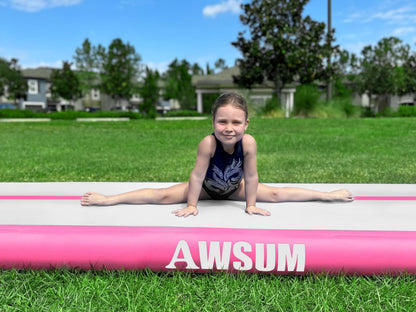 AWSUM 10ft Tumbling Mats with Roller Inflatable Gymnastics Mat Tumble Track with Electric Pump for Home Use/Gym