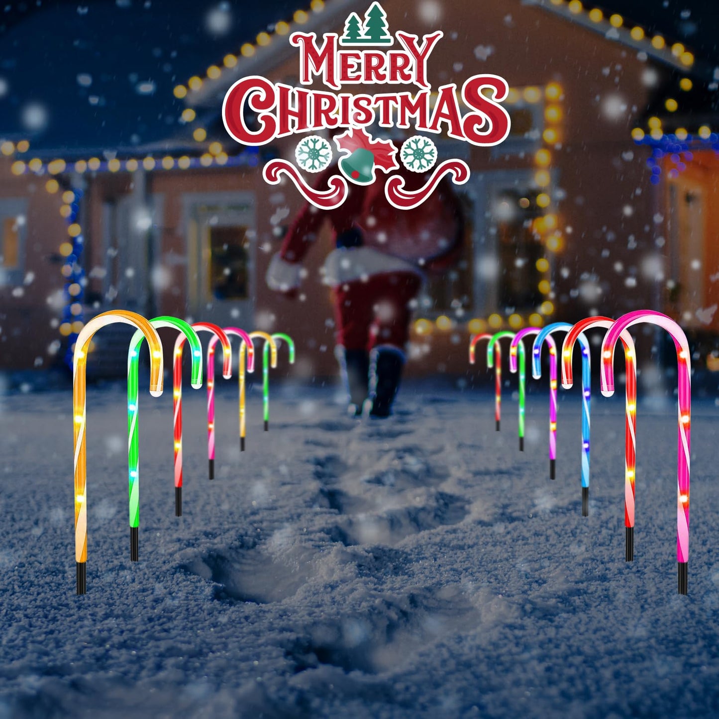 36PCS 0.6x6.05'' Replacement Stakes for Christmas Candy Cane Lights Plastic Pathway Light Spikes,Christmas Light Spike Replacer for Outdoor Candy Cane Lights Use on Path Walkway Lawn Garden