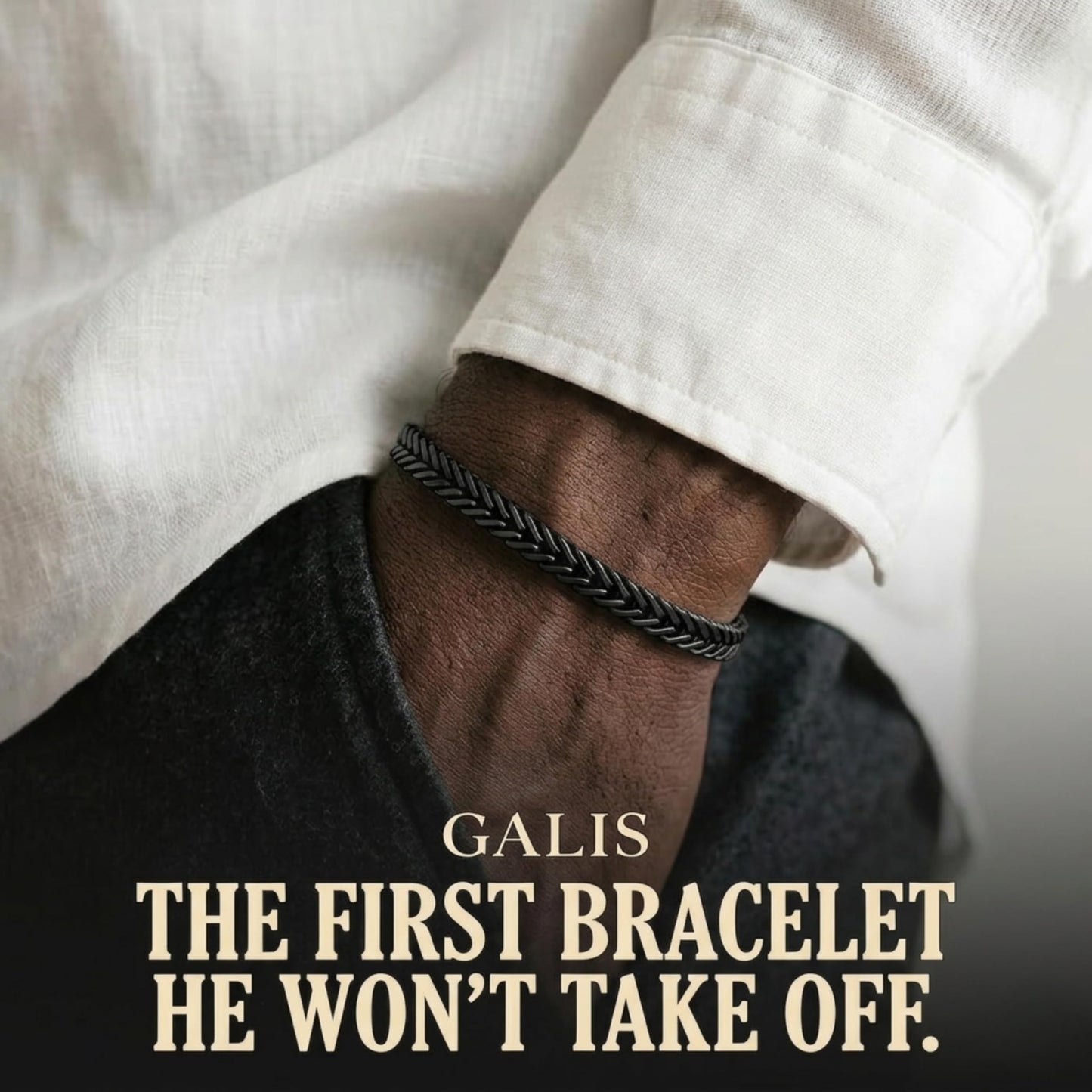 Galis Chain Bracelets For Men - Premium Stainless Steel Mens Bracelet, This Snake Chain is Non Tarnish and suits as Everyday Jewelry - Black Bracelet For Men Stylish Gift For Him 7.5"