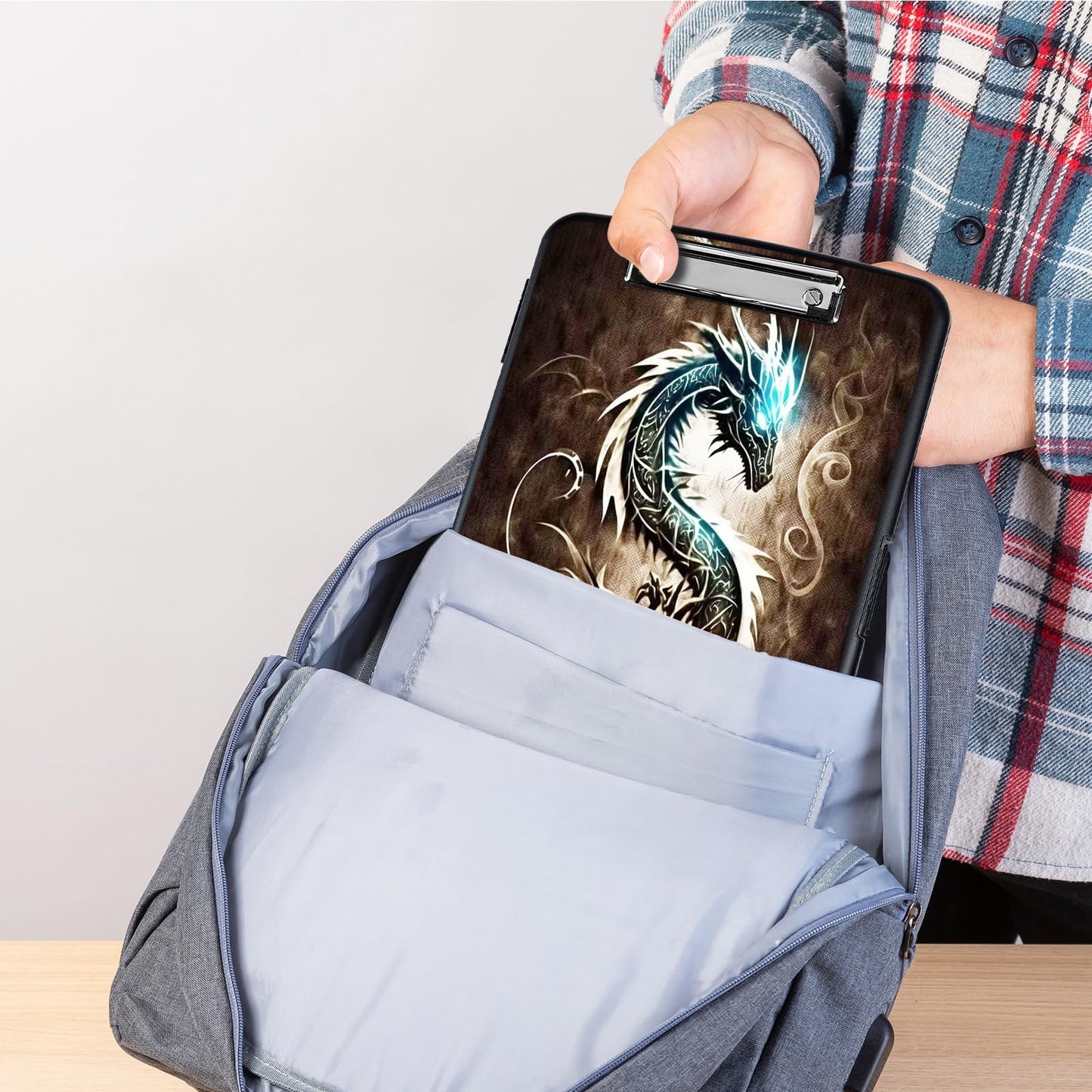 Clipboard with Storage,Heavy Duty Plastic Storage Clipboard with Low Profile Clip,Teacher Must Haves,Office Supplies,Dragon