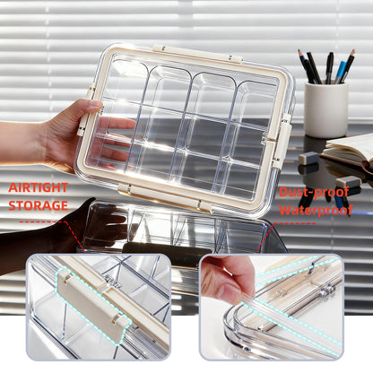 PUGED MTG Card Storage Box 3100+ Acrylic Large Trading Card Box Clear Organizer Display Case with Portable Handle 4 Removable Case for MTG TCG Cards
