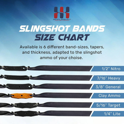 SimpleShot 5pcs Slingshot Bands Powerful Professional Elastic Rubber Catapult Shooting Flat Bands (7/16" Standard)