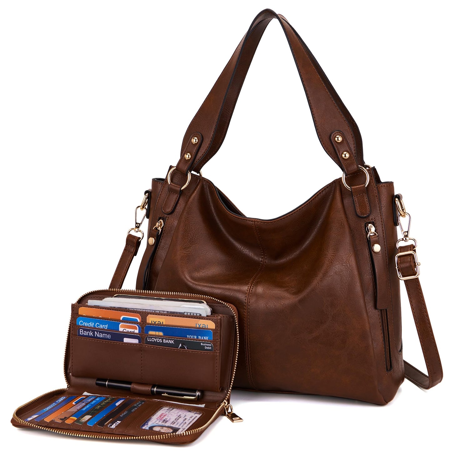 TOVAXY Women's Hobo Handbags Crossbody Bags Ladies Tote Shoulder Bags Purses and Wallet Set 2pcs