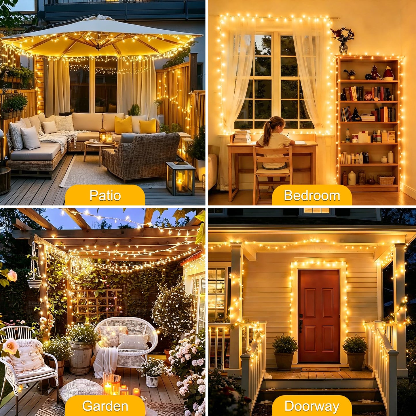 MGYIF 100FT 300 LED Christmas Lights Plug in,Outdoor Indoor Waterproof Fairy Lights with Timer and 8 Modes, Connectable Christmas Tree Lights for Outdoor Indoor Garden Party Decoration(Warm White)