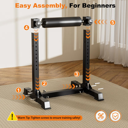 TRAKMAXI Bulgarian Split Squat Stand, 9-Level Adjustable Height Leg Roller, Home Gym Equipment for Single Leg Squat & Lunge Lower Body Strength Training, 350lb Weight Capacity