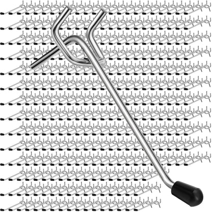 Tatuo 200 Pcs Pegboard Hooks Galvanized Metal Pegs with Rubber Tip Fit 1/4" 1/8" for Garage Store Wall Tool Organization Display(4 Inch)