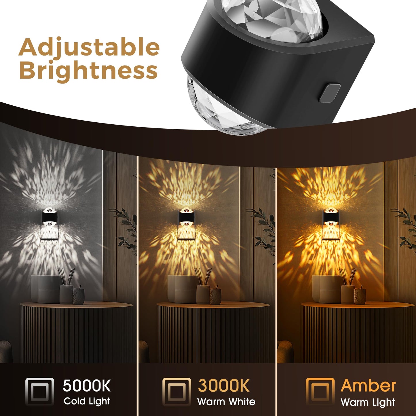 L LOHAS LED Night Lights Plug into Wall, Projector Night Light with Dusk to Dawn Sensor,1600K/3000K/5000K Adjustable, Nightlight for Kids Hallway Christmas Gift