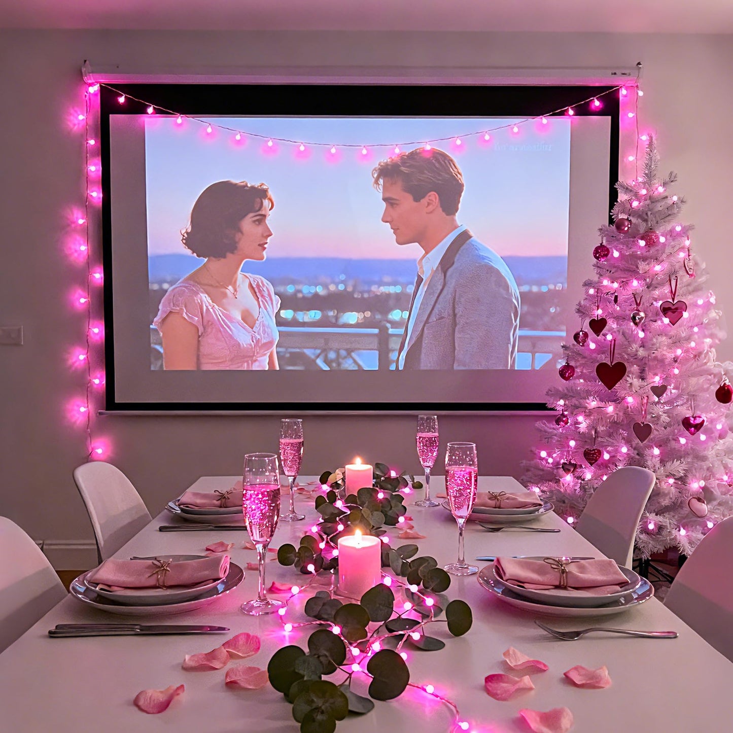 JMEXSUSS 100 LED Pink String Lights Indoor,33 ft Connectable Globe Pink Lights Plug in, 8 Mode Fairy Valentine Light with Remote for Bedroom Girl Room Anniversary Party Valentines Day Decorations