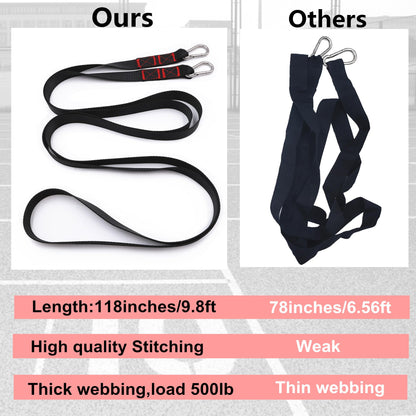 Lights Mountain 2 Pcs 9.8FT Sled Harness Pulling Straps, Sled Tire Harness Attachment for Football Running Sprinting Resistance Speed Agility Training