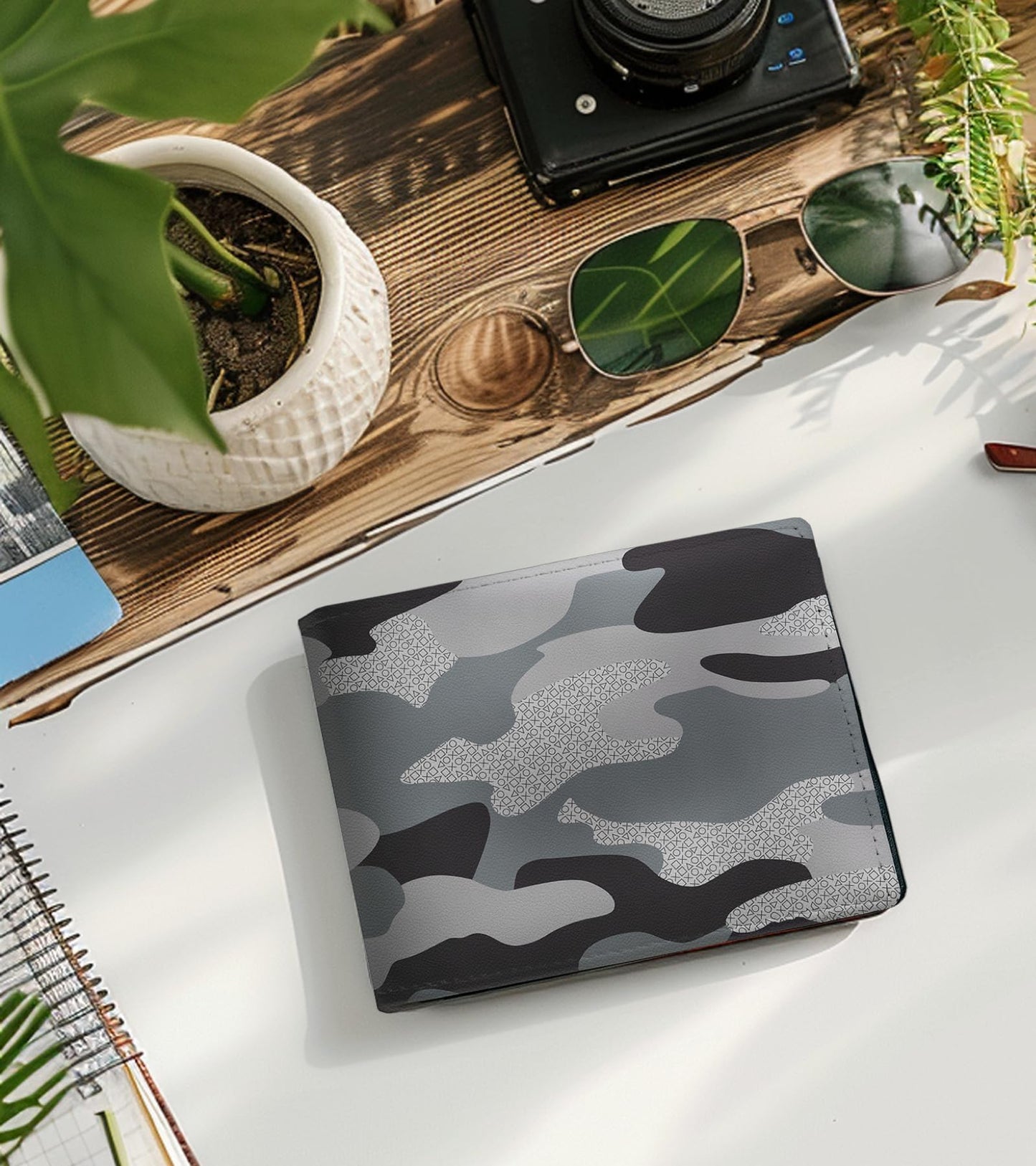 WRIGAEL Credit Card Holder Wallet Rfid Blocking Kids Boys Bifold Teen Cool Cute for Cash with ID Window Cardholder Teenage Teenager, Black Grey