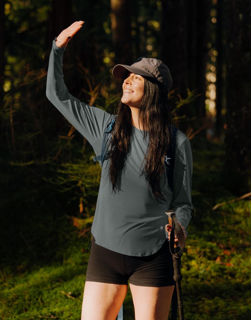 Women's Sun Shirts UPF 50+ Long Sleeve UV Protection Shirt Lightweight Quick Dry Workout Hiking Tops for Women(Heather Grey,XL)