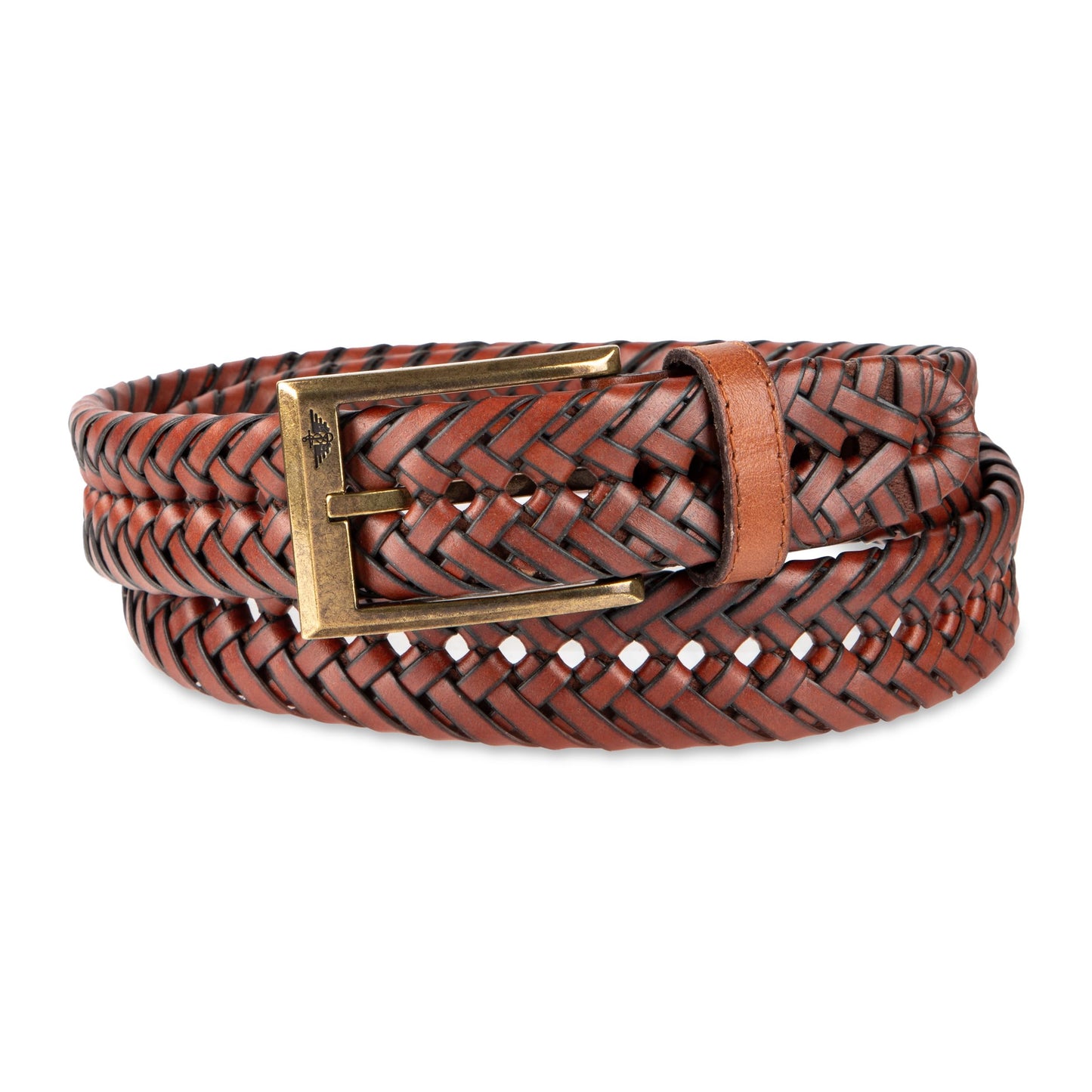 Dockers Men's Leather Braided Casual and Dress Belt,tan Glazed,38