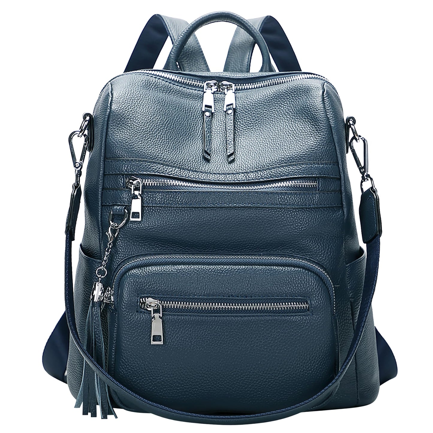 ALTOSY Genuine Leather Backpack Purse for Women Large Shoulder Bag With Laptop Compartment Multiple Pockets(S106 Indigo Blue)