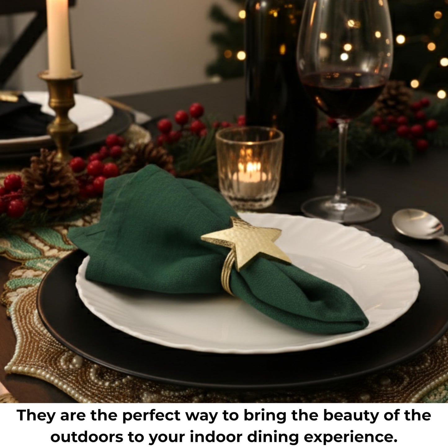 ALPHA Living HOME Napkin Rings Set of 12, Star Napkin Holders, Rustic Napkin Rings, Premium Metal Napkin Ring Bulk for Party Decoration, Dinning Table, Everyday, Family Gatherings (Gold)