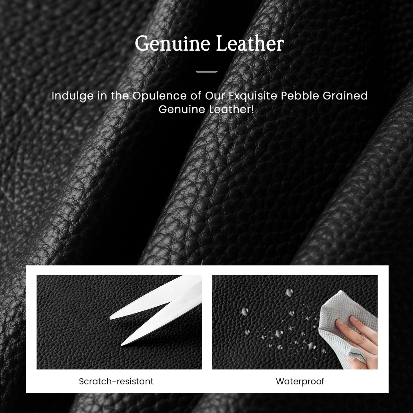 befen Genuine Leather Hobo Bags for Women, Black Crossbody Bags for Women Large Leather Purses, Women's Shoulder Handbags with 2 Removable Strap, Slouchy Bucket Purse With Zipper Pocket for Everyday
