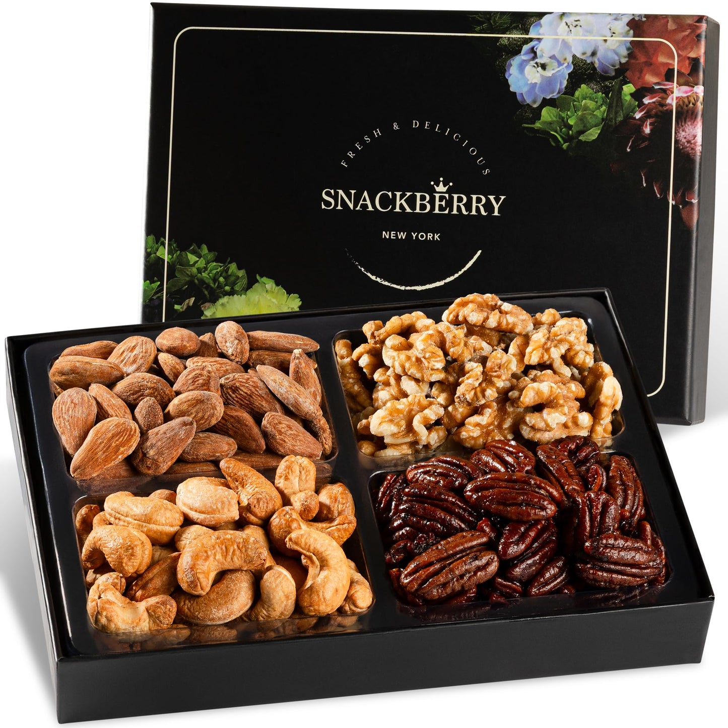 Variety Nuts Gift Basket, Nut Platter, Thanksgiving Gift Basket, Gift Box for Birthday. Anniversary, Get Well Gift, Gift for Him, Her and Family, Snackberry (1 Pack)