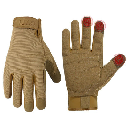 HANDLANDY Work Gloves for Men & Women, Utility Mechanic Working Gloves Touch Screen with Grip, Flexible Breathable Gardening Gloves for Yard Maintenance (Small, 1 Pair)