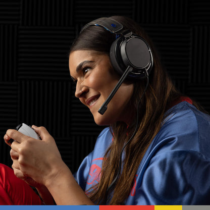 Skullcandy SLYR Pro Multi-Platform Over-Ear Wired Gaming Headset, Enhanced Sound Perception, AI Microphone, Works with Xbox Playstation and PC - Blue