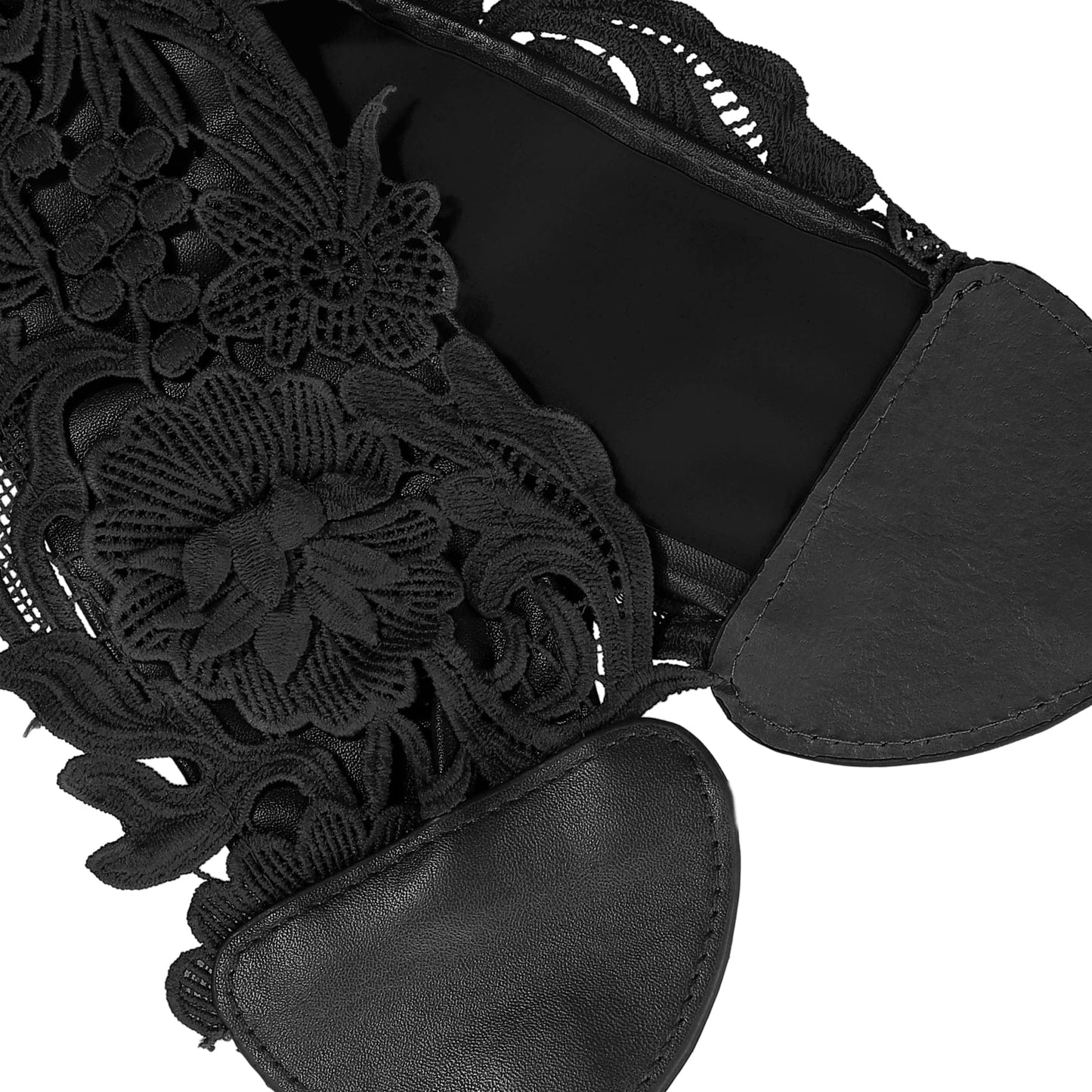 Allegra K Womens Lace Wide Waist Belt Wrap Around Obi Corset Cinch Belts Bowknot 65-80cm/25.59-31.50" Black