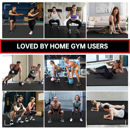 GymCope Extra Large Exercise Mat, 10'x6'/9'x6'/8'x6'/7'x5'/6'x4'(8mm) Thick Workout Mat for Home Gym & Garage Flooring, Shoe-Friendly, High-Density, MMA, HIIT, Weight Lifting, Cardio&Strength