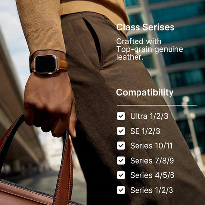 Fullmosa Leather Band Compatible with Apple Watch Bands 49mm 46mm 45mm 44mm 42mm,Top Grain Leather iWatch Straps for Apple Watch Ultra SE Series 11 10 9 8 7 6 5 4 3 2 1,Black+Silver/Brown+Silver