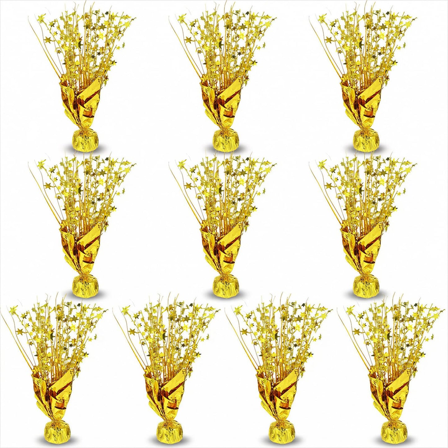 Moheaaei Centerpiece Star Table Decorations, 10 Pcs Glitter Gold Star Centerpieces for Party, Metallic Foil Spray Table Topper Decor for Birthday Wedding Anniversary New Year Holiday