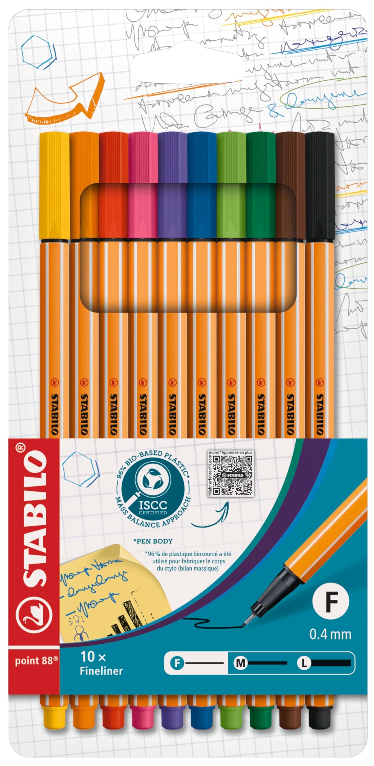 STABILO - point 88 - Fineliner - Pack of 10 - Assorted colors