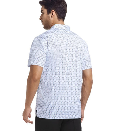 Alex Vando Mens Golf Shirt Moisture Wicking Classic Print Golf Shirts for Men,White U,L