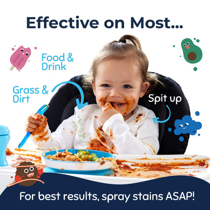 Miss Mouth's Messy Eater Stain Treater Spray - 4oz Stain Remover - Newborn & Baby Essentials - No Dry Cleaning Food, Grease, Coffee Off Laundry, Underwear, Fabric