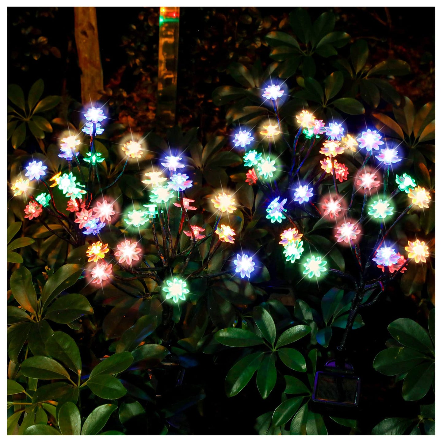 TONULAX Solar Garden Lights - Upgraded Landscape Tree Lights with Larger Solar Capacity, Decorative Light Outdoor for Pathway, Patio, Front Yard Decoration(2 Pack)