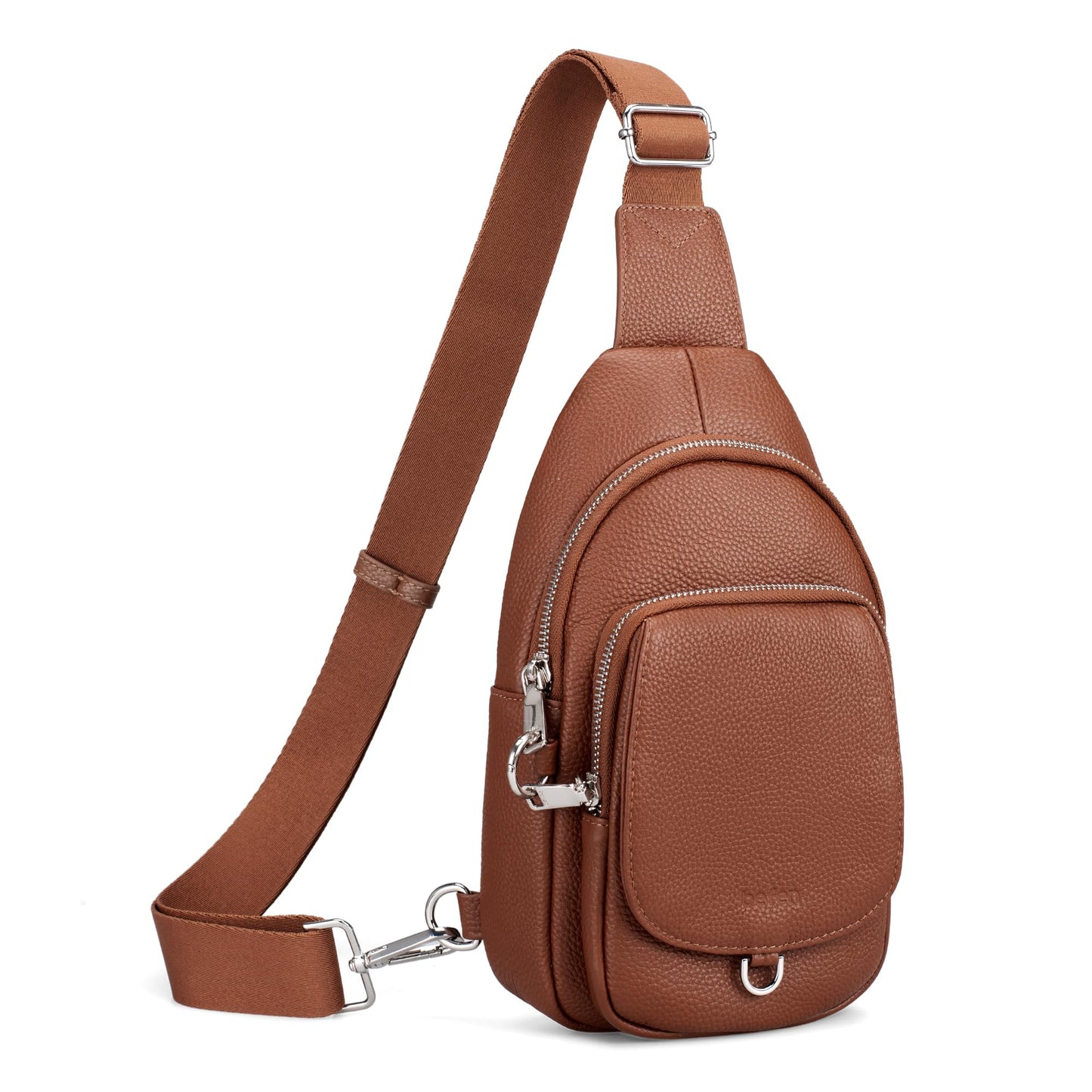 befen Genuine Leather Sling Bag for Women Anti Theft Crossbody Bag RFID Blocking Sling Crossbody Bag for Travel with Card Slots and Adjuatable Wipe Strap Soft Small Crossbody Purse for Daily Brown