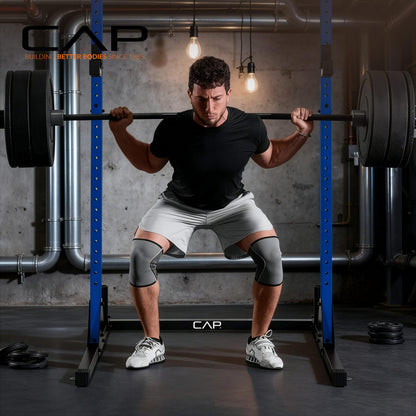 CAP Barbell Power Rack with Pull Up Bar & Attachments - Squat Rack & Strength Training Power Cage for Home Gym - Orange