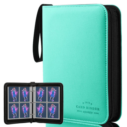 CECOKESO Baseball Card Binder, 4 Pockets Trading Card Accessories Folder, 400 Pocket Sports Card Binder for Yugioh, MTG and Other TCG,2023 Commemorative Edition Card Book (GREEN-X)