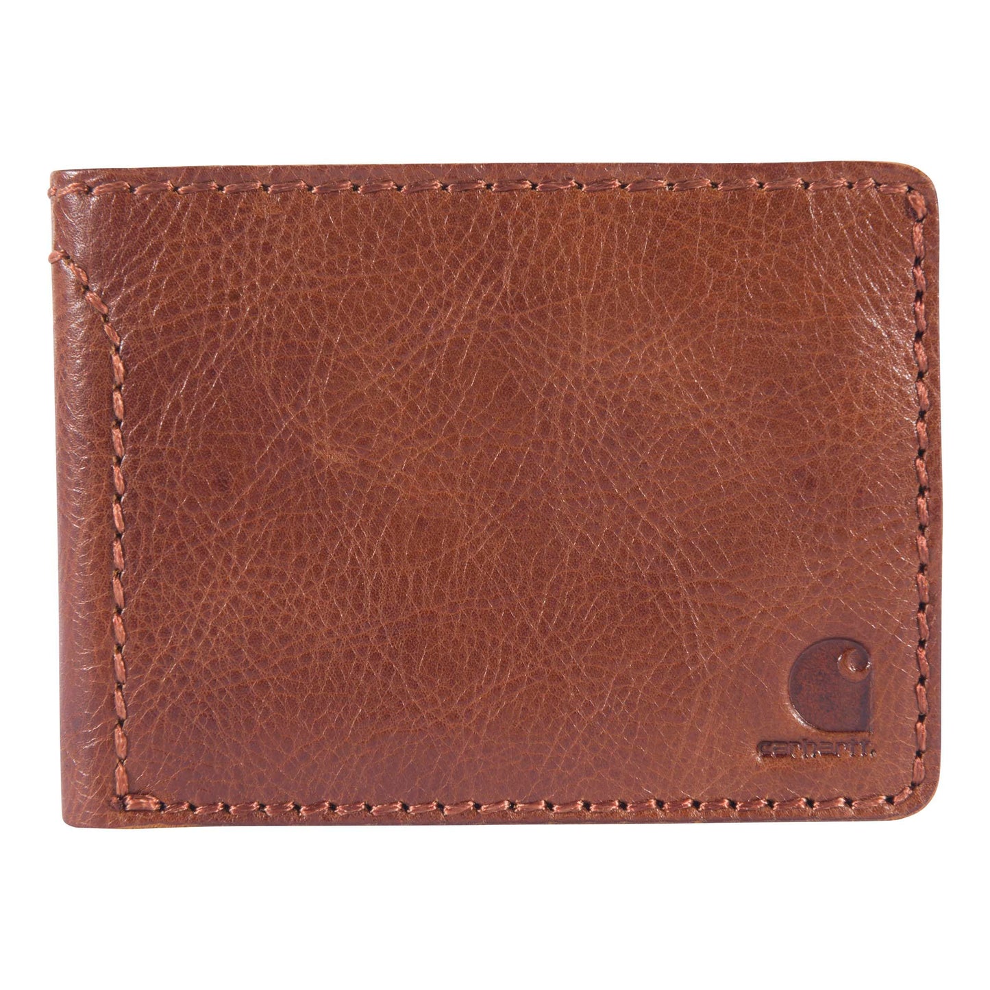 Carhartt Mens Full Grain Patina Leather Wallets, Bifold, and Front Pocket Options, Brown (Bifold)