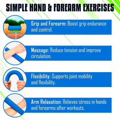 THERAPHY FiT Flex Bars Training Kit with Hand Therapy Ring and Finger Exerciser - 4 Resistance Bars Set for Elbow Therapy and Grip Strength - Relieves Tennis Elbow Pain - Flex Bars for Physical Therapy