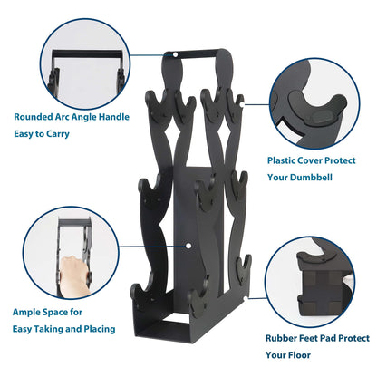 Dumbbell Storage Rack Weight Organizer Rack Only for Home Gym Weight Rack No need Assembly (3-Tier)
