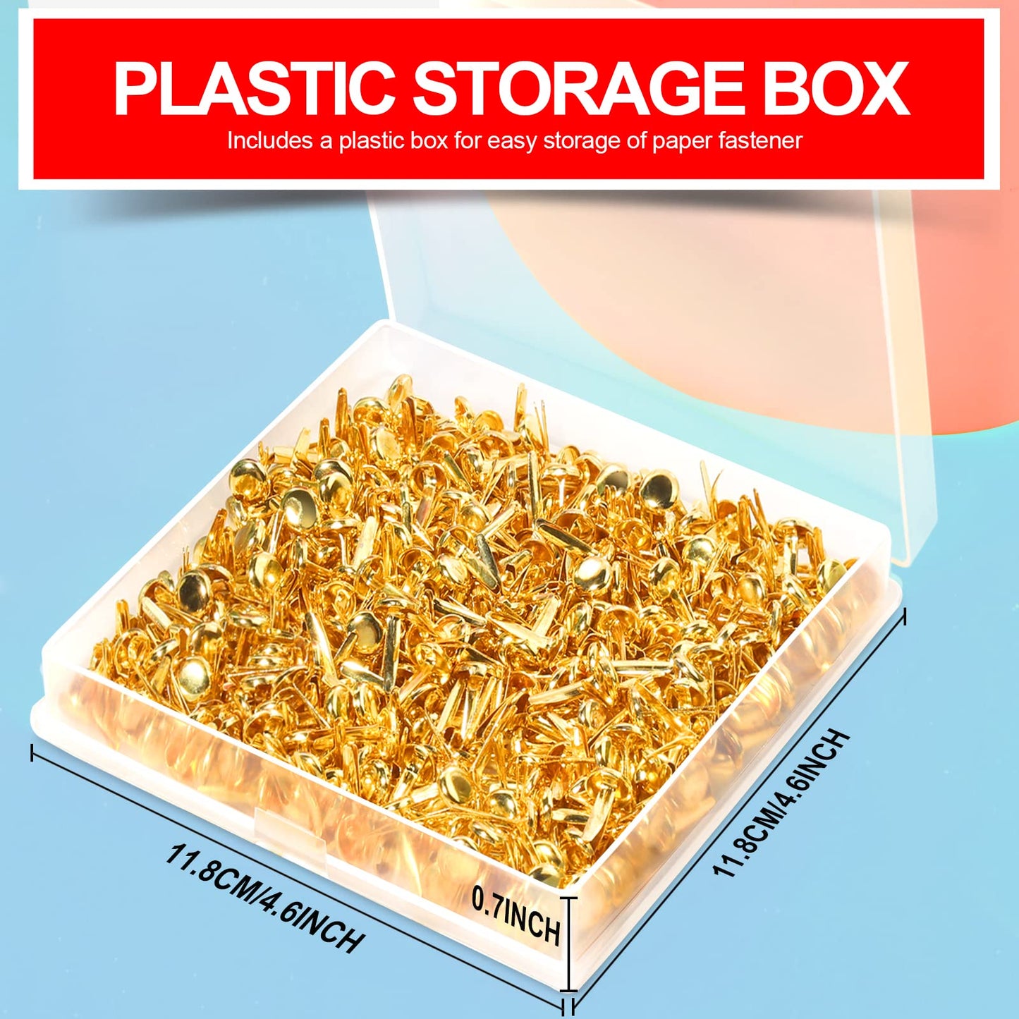 HNYYZL 500PCS Brads for Paper Crafts, Mini Gold Paper Fasteners,Mini Brass Fasteners,Brads Paper Fasteners,Mini Brads Round Head 8mm Paper Fasteners for Paper Crafts (0.3 x 0.6 Inch)