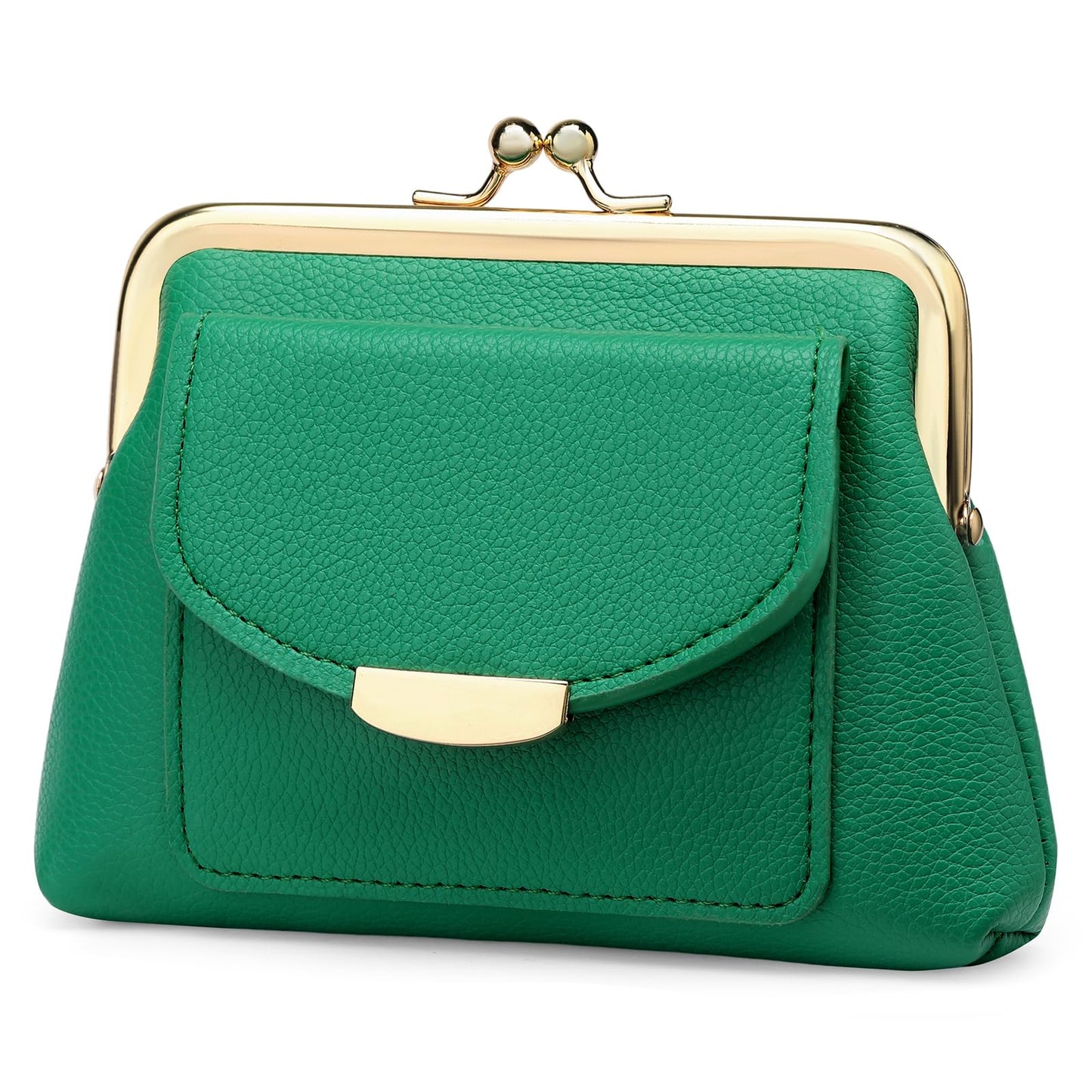 SENDEFN Kiss Lock Coin Purse Pouch for Women Small Change Pocket Wallet with 2 Credit Card Slot