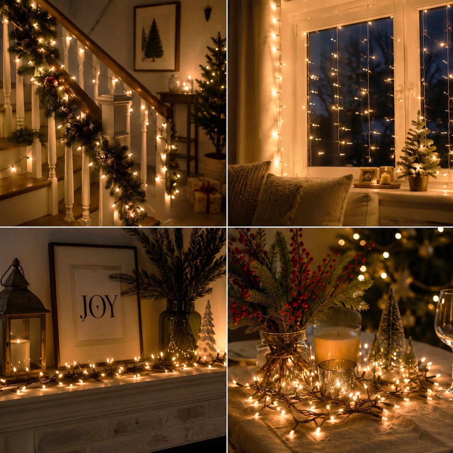Afirst Brown String Lights, 21ft 100 Count Mini String Light on Brown Wire Cord UL Approved, Connectable Outdoor String Lights for Xmas Patio Home Party Garden Decor
