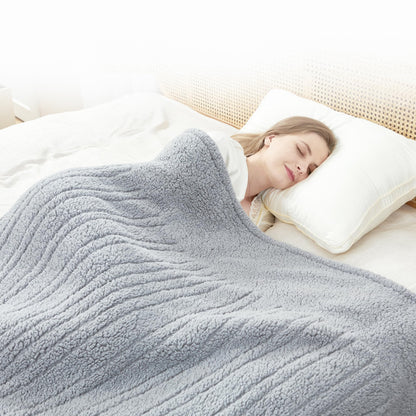 Heated Throw Blanket Double Sided Sherpa, Soft Heating Electric Blanket for Bed, Automatic Safety System, 6 Heating Levels & 4 Hours Auto-Off, 50"x60" Arctic Grey