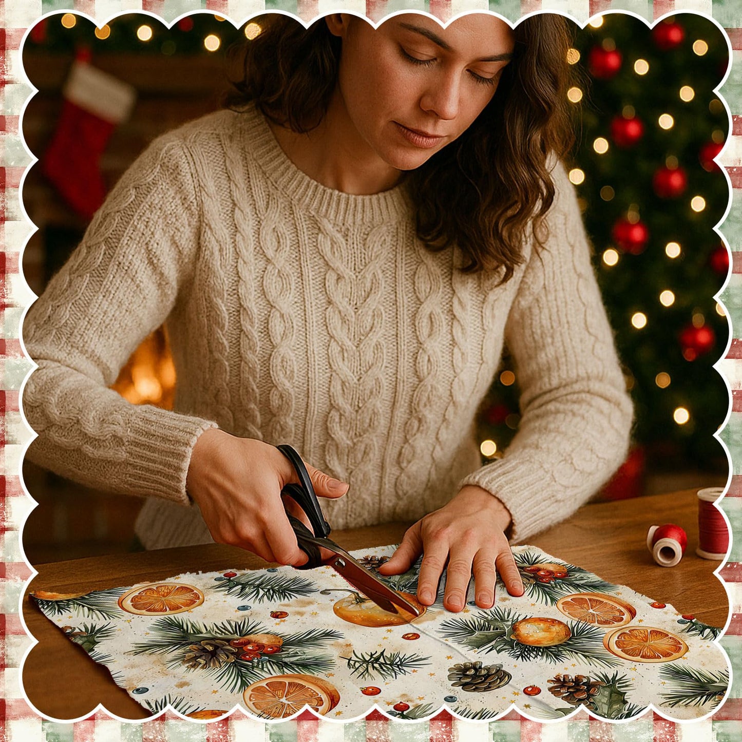 FuWeave 60 Pcs 10 x 10 Inch Vintage Christmas Quilting Fabric Christmas Fat Squares Patchwork Precut Gingerbread Man Santa Snowman Fabric Bundles for Xmas Winter Quilting Crafting DIY Craft Sewing