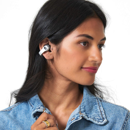 Skullcandy Push 720 Open Wireless Open Ear Bluetooth Earbuds, Headphones, Waterproof, Clip-On Lightweight Design, 30 Hours Battery, Wireless Charging Pouch, Microphone for iPhone Android - Chrome