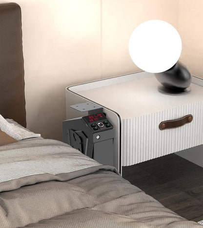 Handgun Safe - Quick-Access Mounted Nightstand Pistol Safe with Biometric Lock | Auto Open Lid, Secure Storage